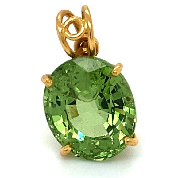 Certified Tsavorite 6.47ct Solid 22K Gold Pendant - Picture 1 of 7